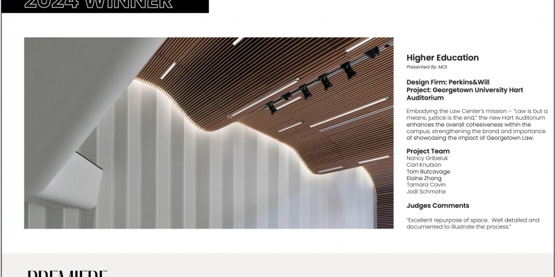 IIDA Award Winner - McDonough Hall’s Hart Auditorium